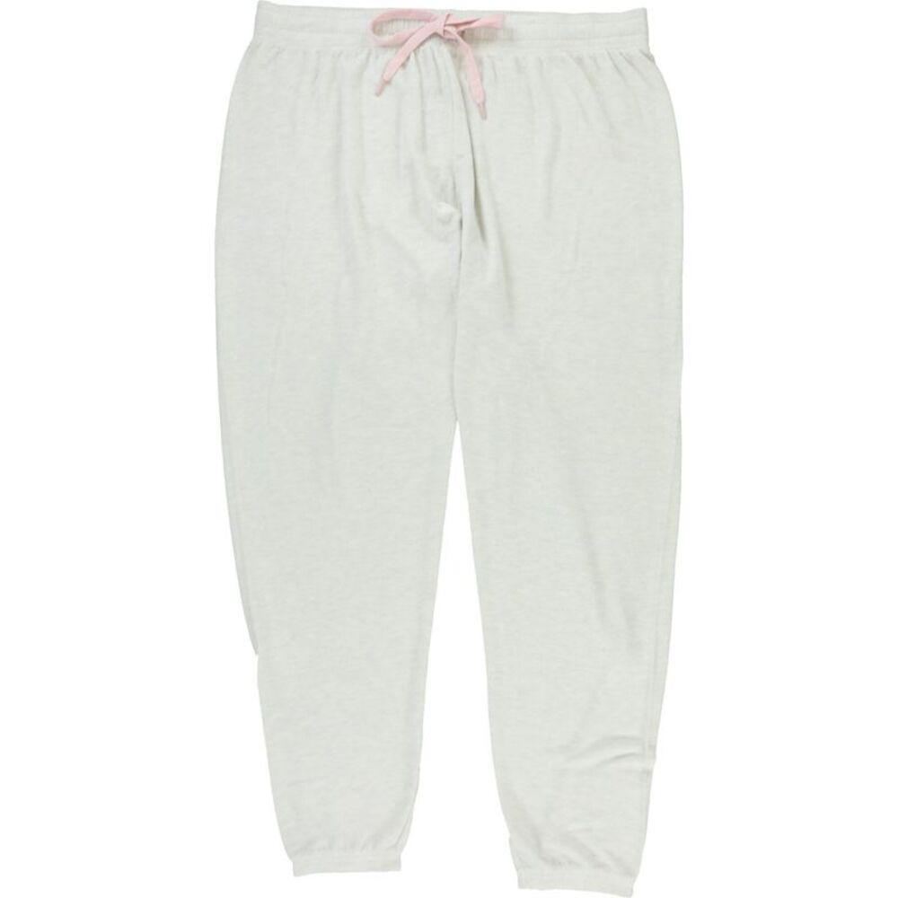 P.J. Salvage Womens Solid Colored Drawstring Pajama Sweatpants, Off-White, Pl...